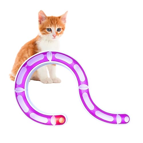 EL ÁTICO PETS Serpiente para Gatos. Circuito Gatos Interactivo. Juguetes para Gatos. Juguetes Interactivos para Gatos. Cat Toys. Pelota para Gatos. Rueda Giratoria para Gatos (Rosa/Blanco)
